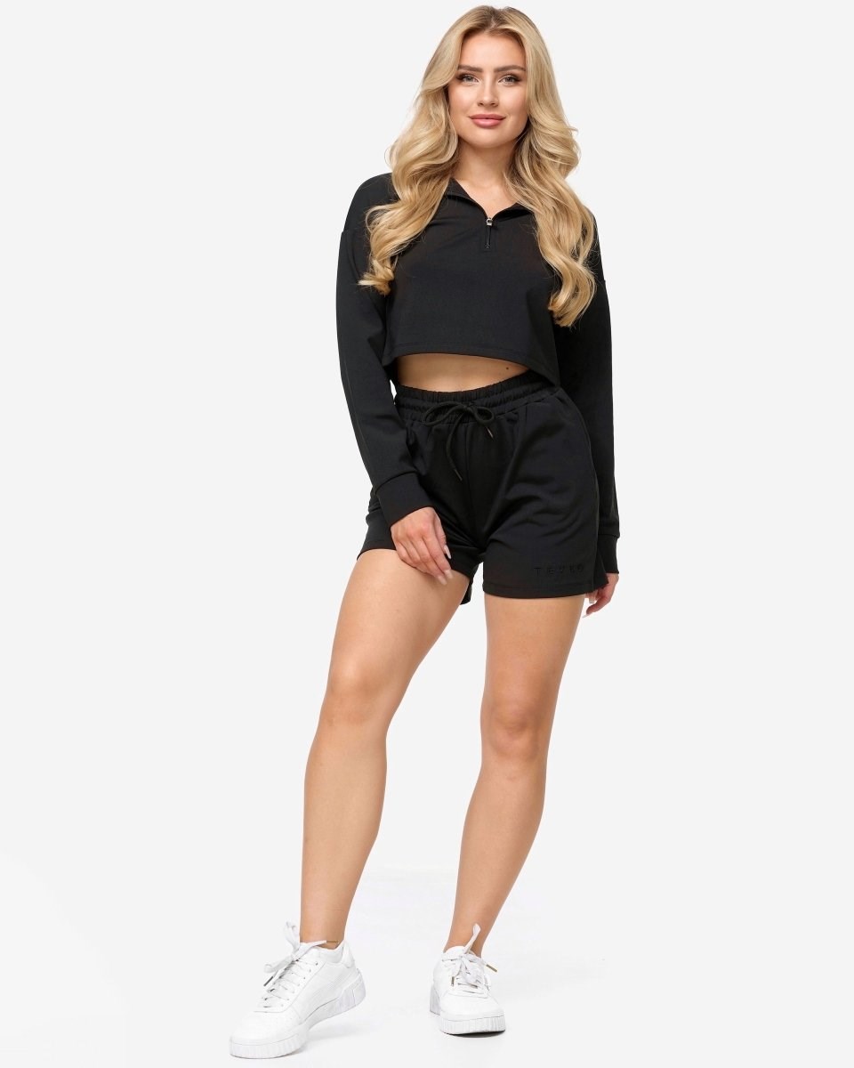 TEVEO Charming Oversized Shorts Schwarz | SKDL76549