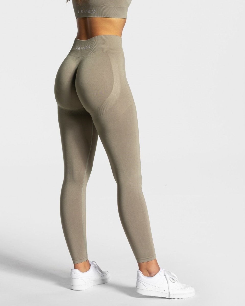 TEVEO Charming Scrunch Leggings Khaki | GJFB15306