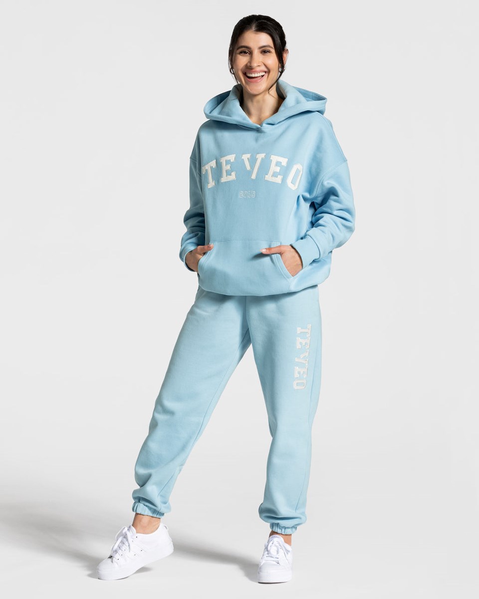 TEVEO College Oversized Hoodie Blau | ULYX84720