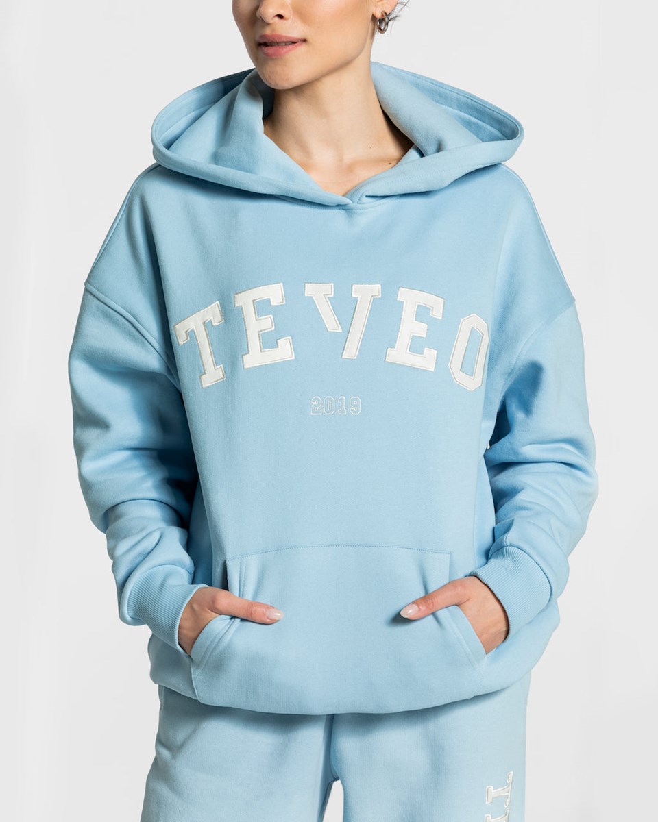 TEVEO College Oversized Hoodie Blau | ULYX84720