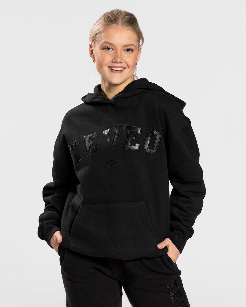 TEVEO College Oversized Hoodie Schwarz | LXNI51647