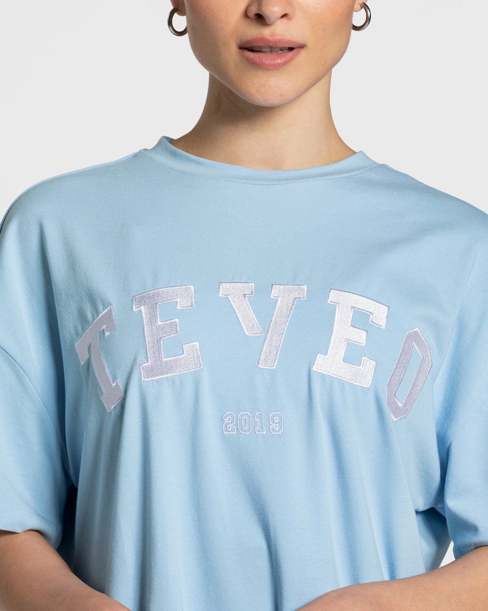 TEVEO College Oversized T-Shirt Blau | EXVM01896