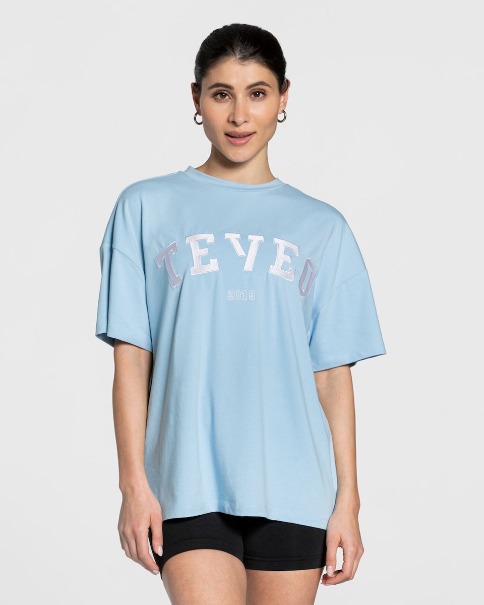 TEVEO College Oversized T-Shirt Blau | EXVM01896