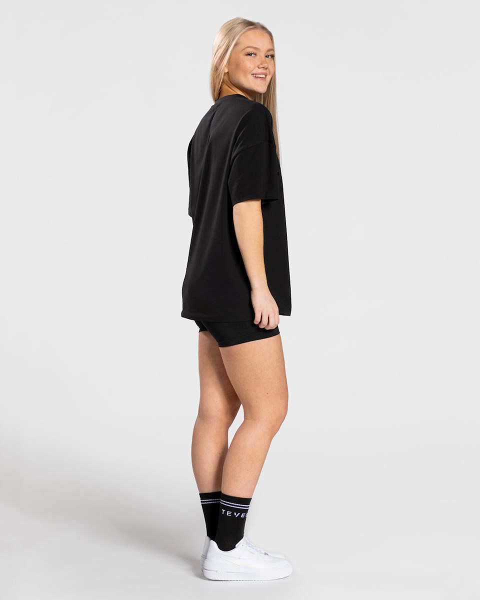 TEVEO College Oversized T-Shirt Schwarz | TURN15698