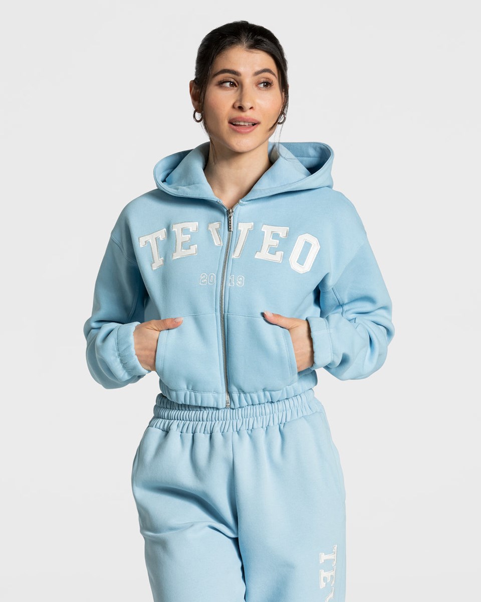 TEVEO College Zip Hoodie Blau | EATG74103