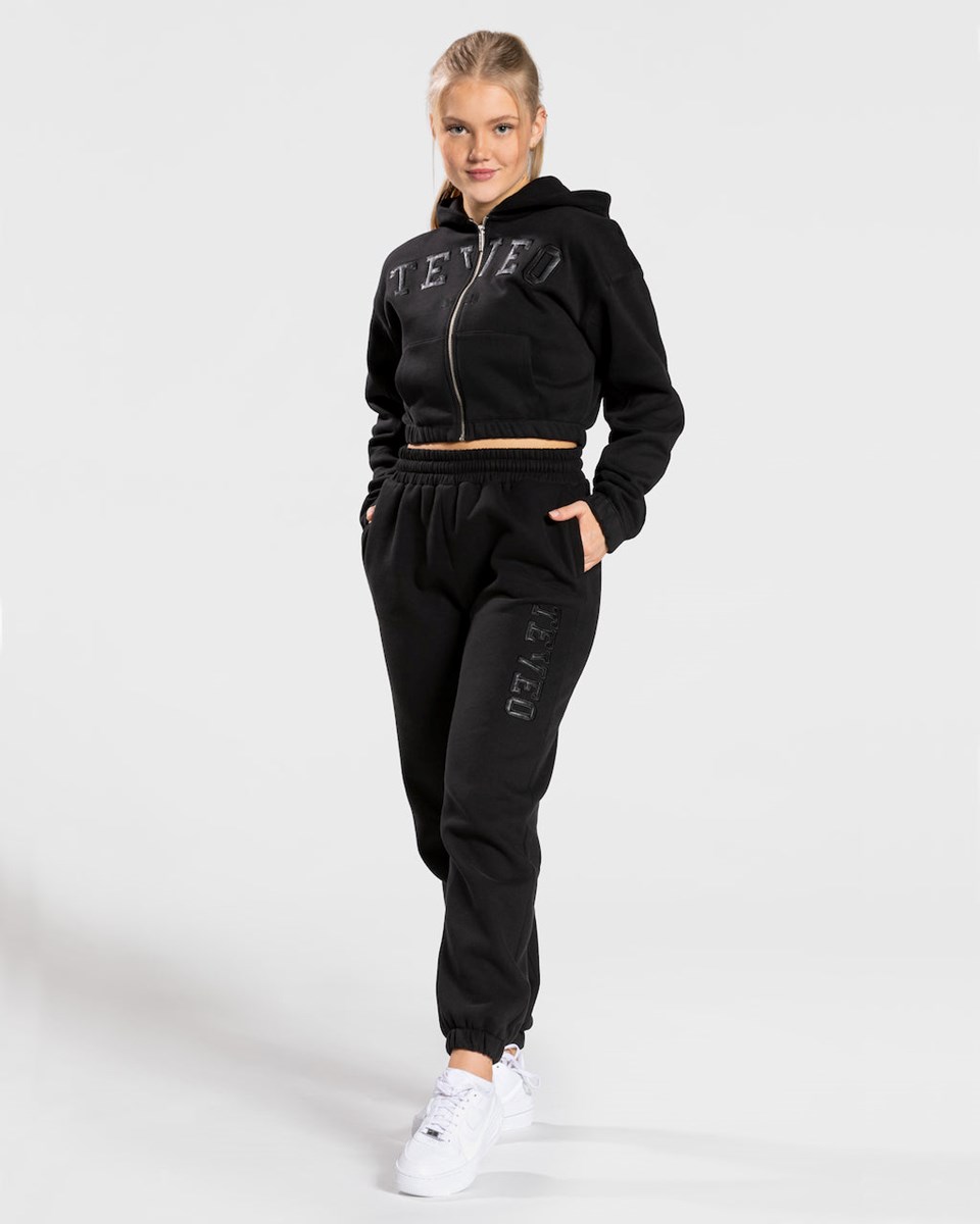 TEVEO College Zip Hoodie Schwarz | NIPJ04638