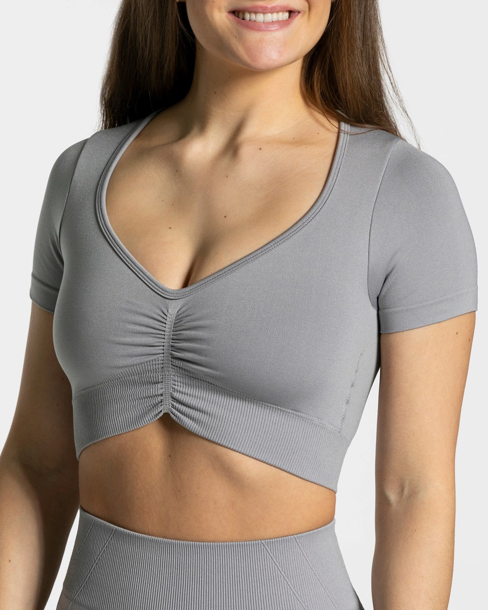 TEVEO Focus Crop Top Gray | KGTN91578