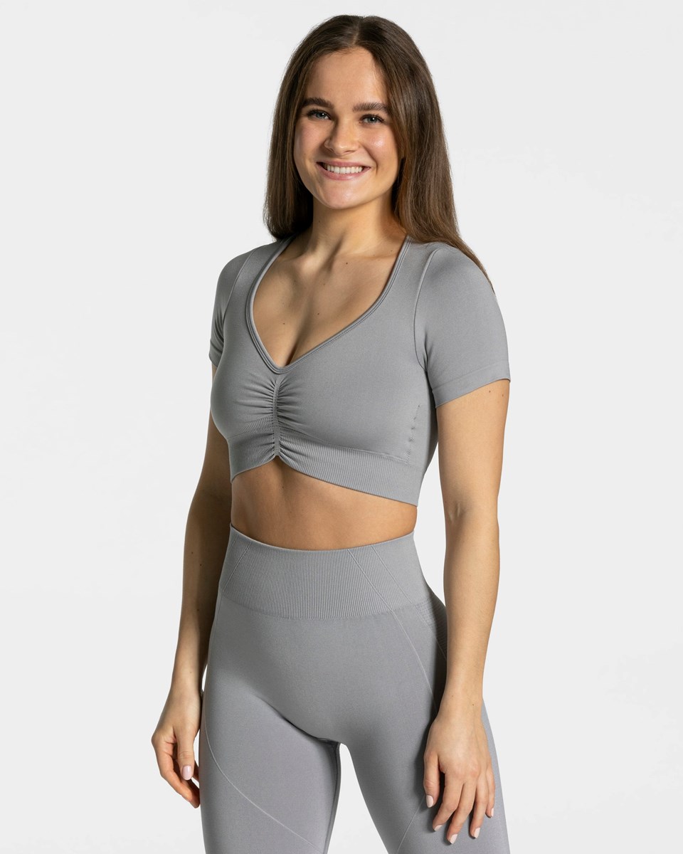 TEVEO Focus Crop Top Gray | KGTN91578