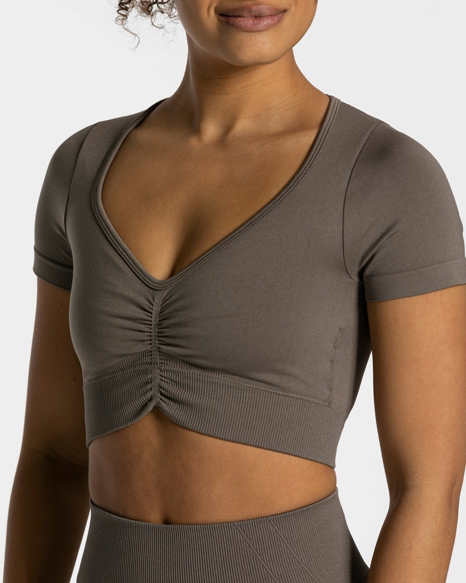 TEVEO Focus Crop Top Taupe | BJLC05693