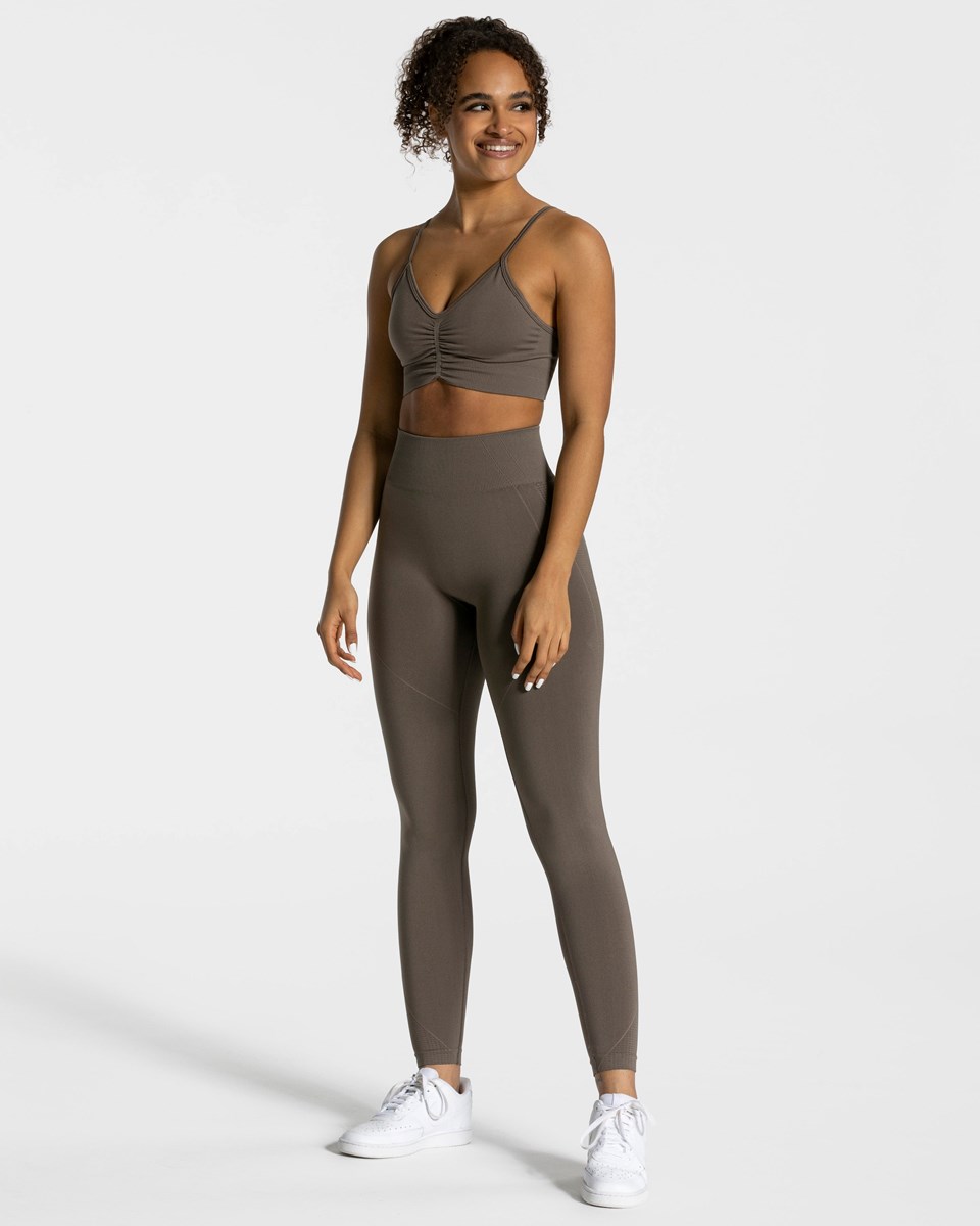 TEVEO Focus Scrunch Leggings Taupe | HIAZ42185