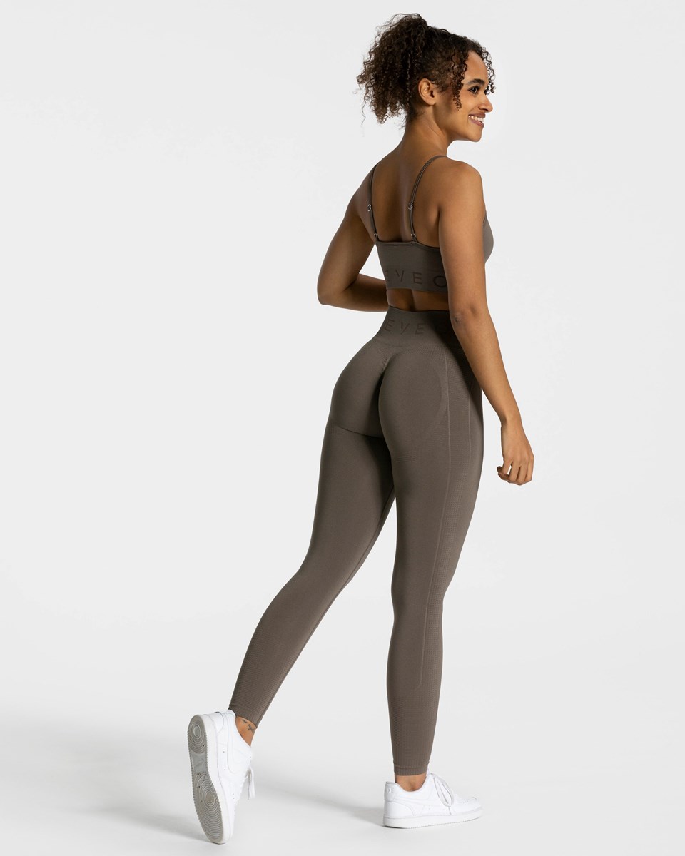 TEVEO Focus Scrunch Leggings Taupe | HIAZ42185