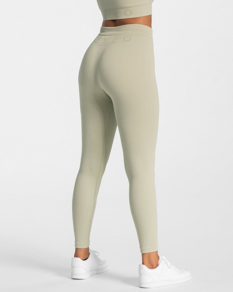 TEVEO Gerippt Leggings Salbei | LJGT62758