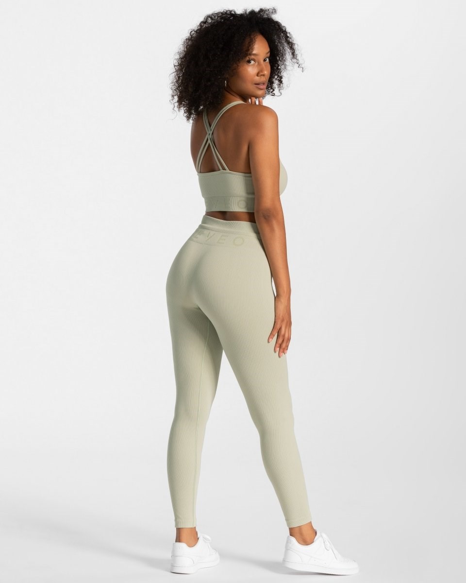 TEVEO Gerippt Leggings Salbei | LJGT62758