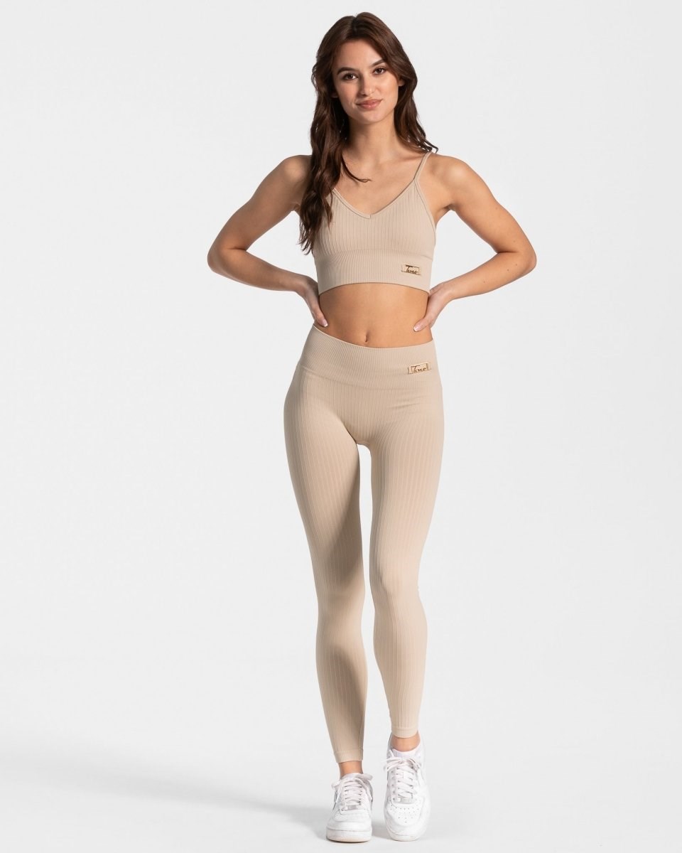 TEVEO Golden Leggings Beige | OFBA37426