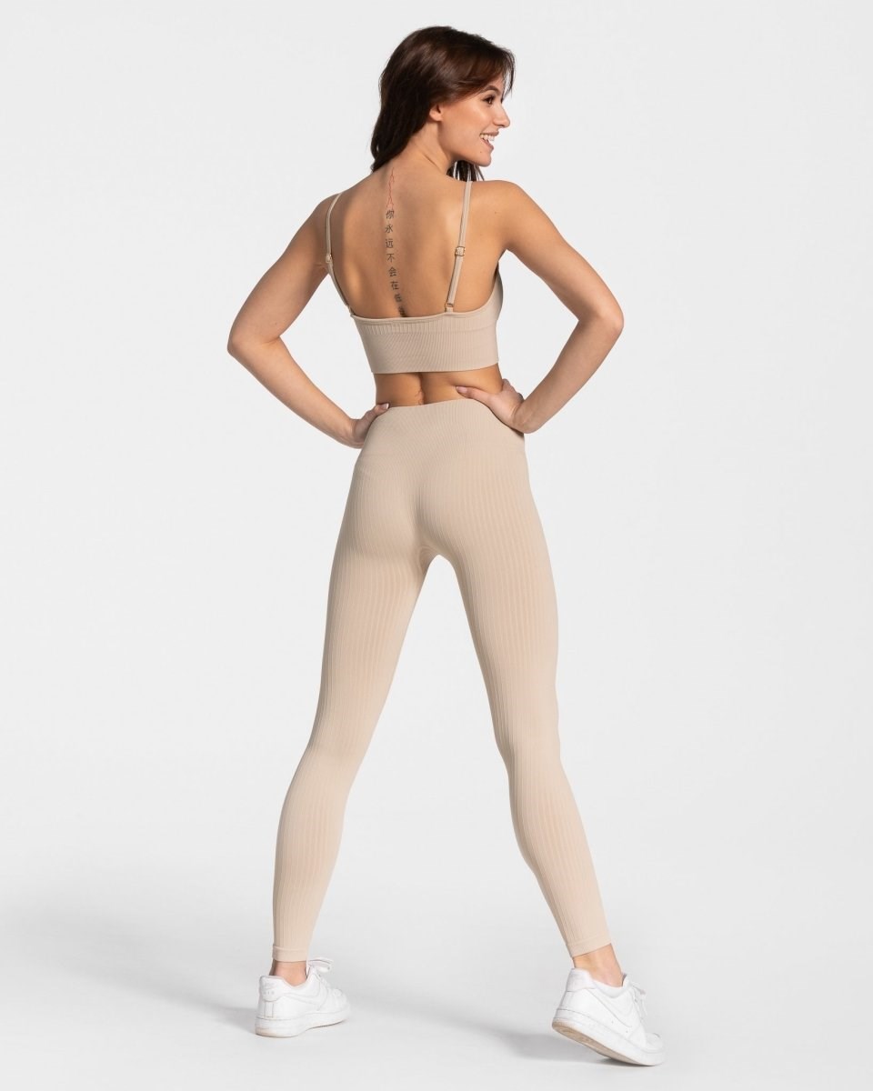 TEVEO Golden Leggings Beige | OFBA37426