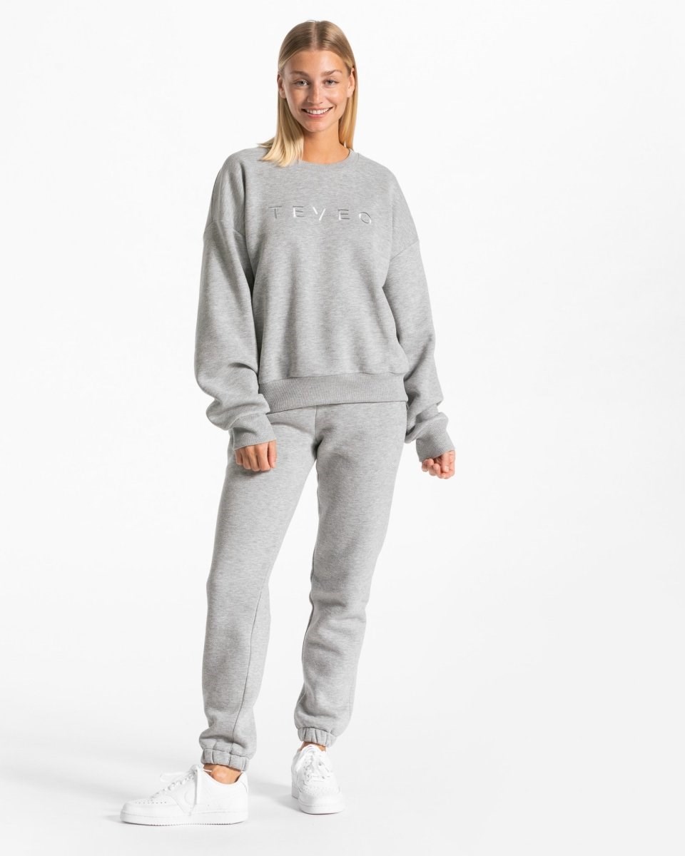 TEVEO Iconic Oversized Pullover Gray | NUVR84792