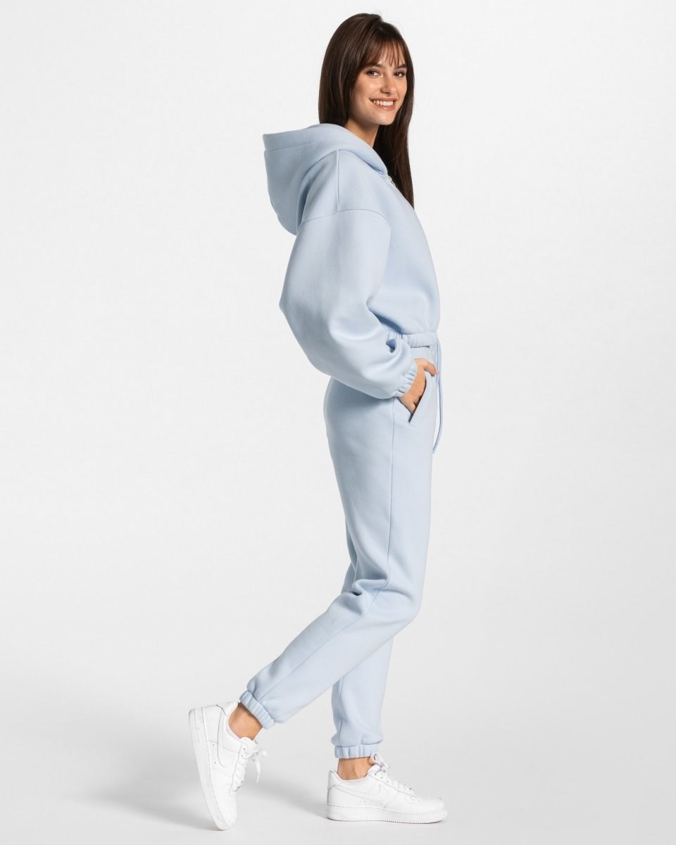 TEVEO Iconic Oversized Zip Hoodie Blau | PFIR58769