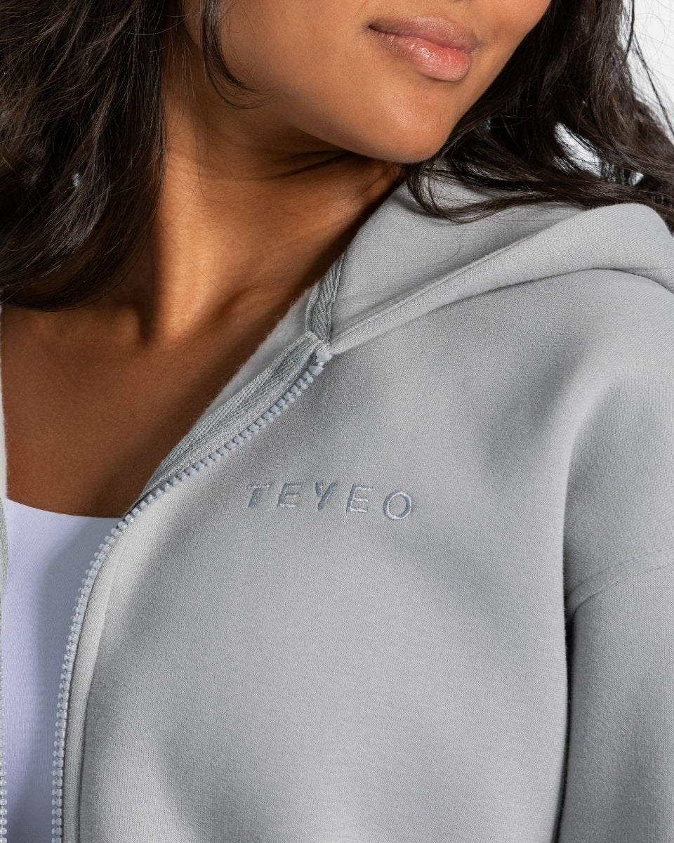 TEVEO Iconic Oversized Zip Hoodie Blau | YJCA89463