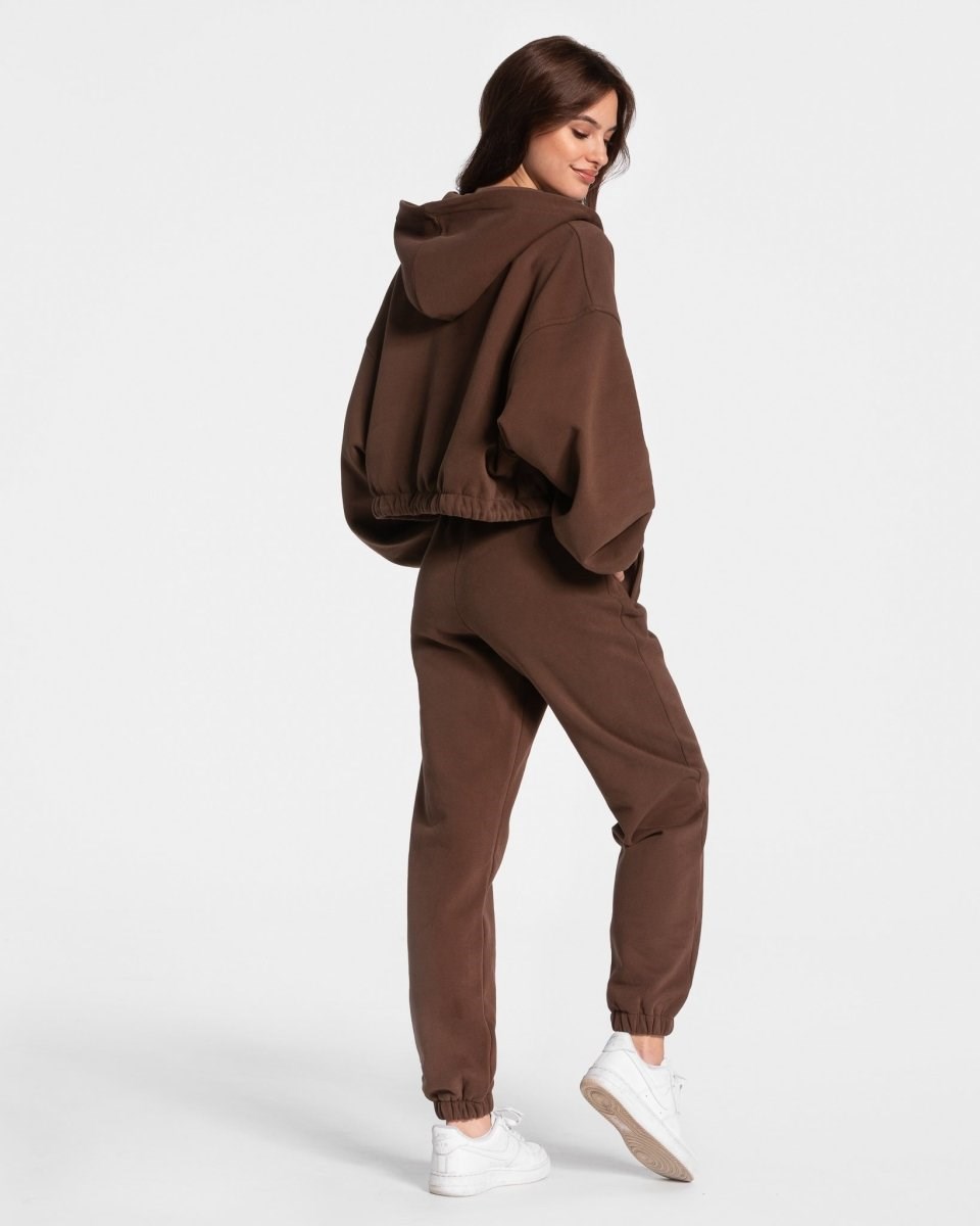 TEVEO Iconic Oversized Zip Hoodie Braun | PFUZ94652