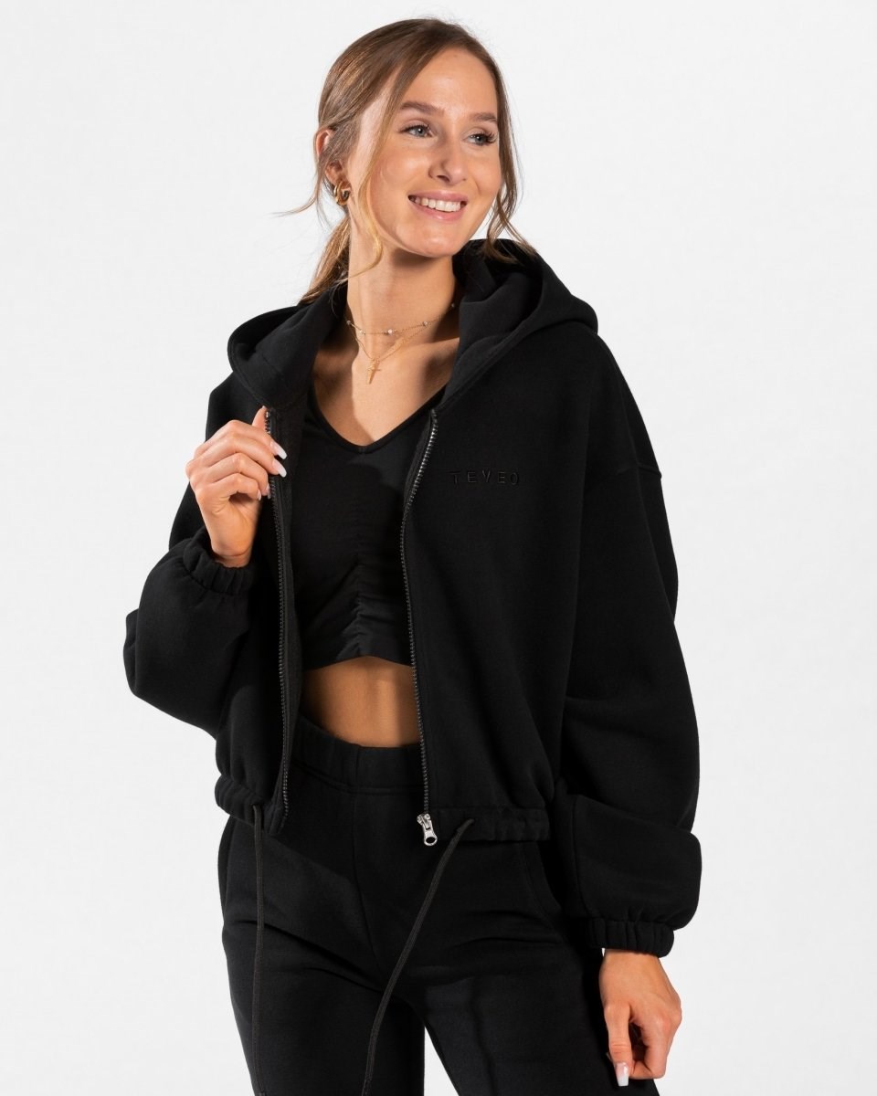 TEVEO Iconic Oversized Zip Hoodie Schwarz | LINK94632