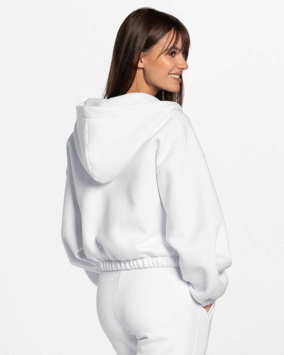 TEVEO Iconic Oversized Zip Hoodie Weiß | THAY60297