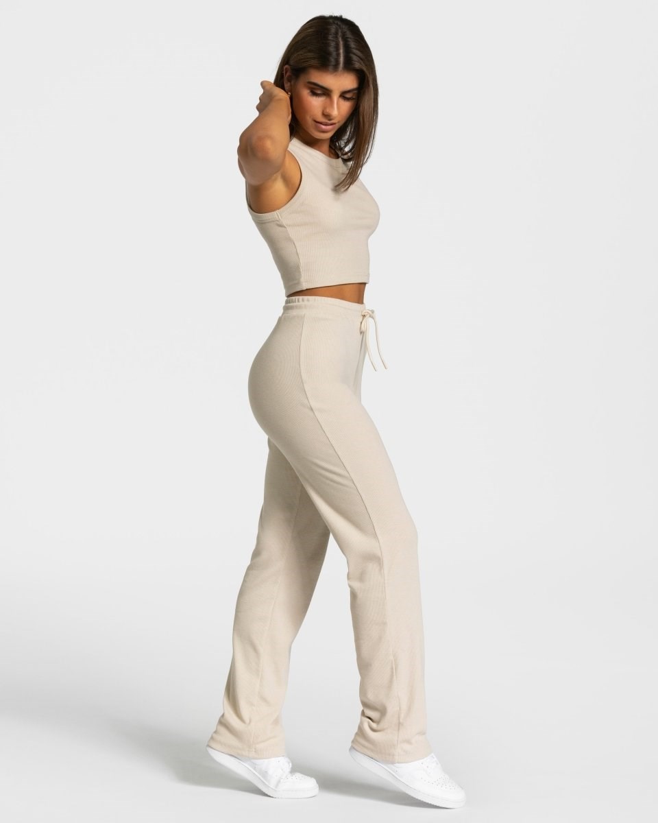 TEVEO Lounge Crop Top Beige | UKES14027