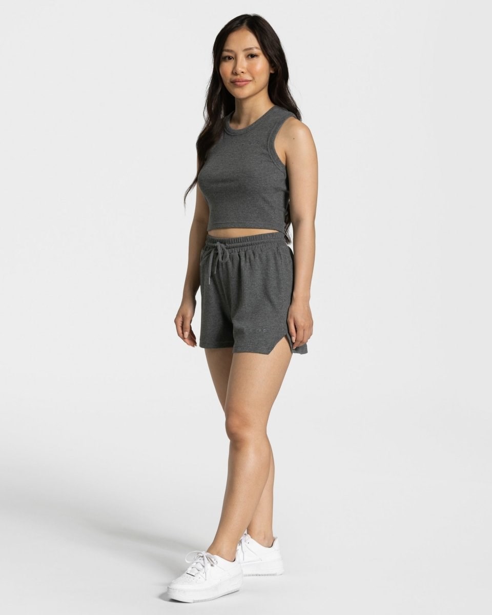 TEVEO Lounge Crop Top Dunkelgrau | AYDS86071