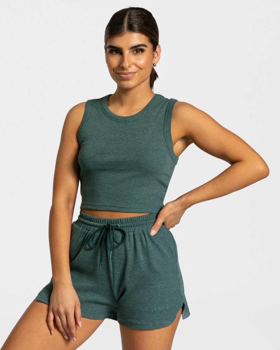 TEVEO Lounge Crop Top Dunkelgrün | MWXH85904