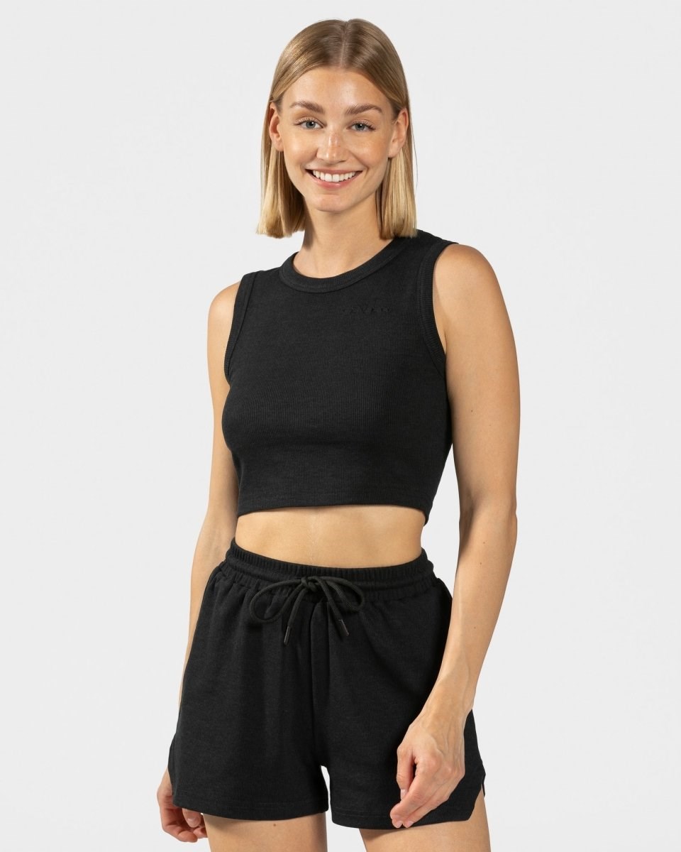 TEVEO Lounge Crop Top Schwarz | KSZA91436