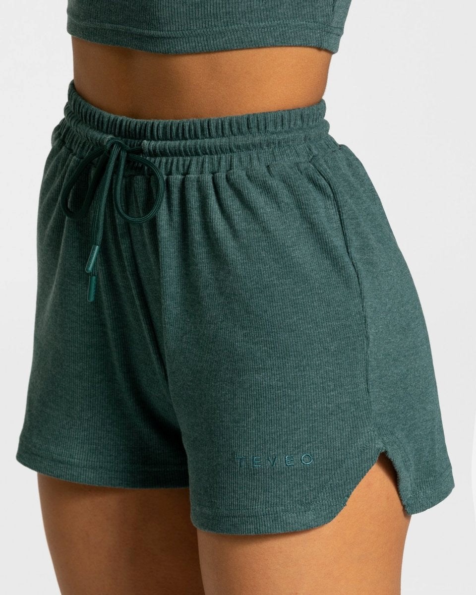 TEVEO Lounge Shorts Dunkelgrün | QEUN49237