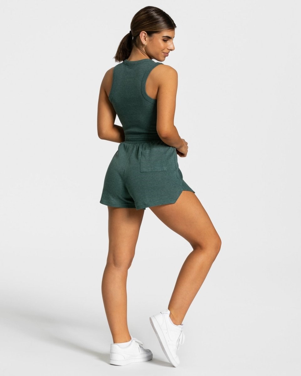 TEVEO Lounge Shorts Dunkelgrün | QEUN49237