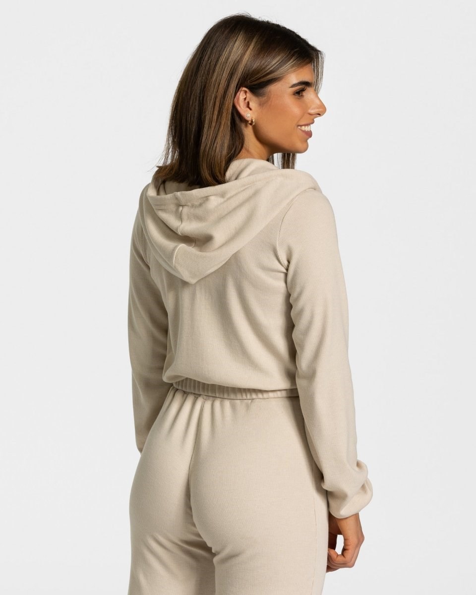 TEVEO Lounge Zip Hoodie Beige | YSHI25413