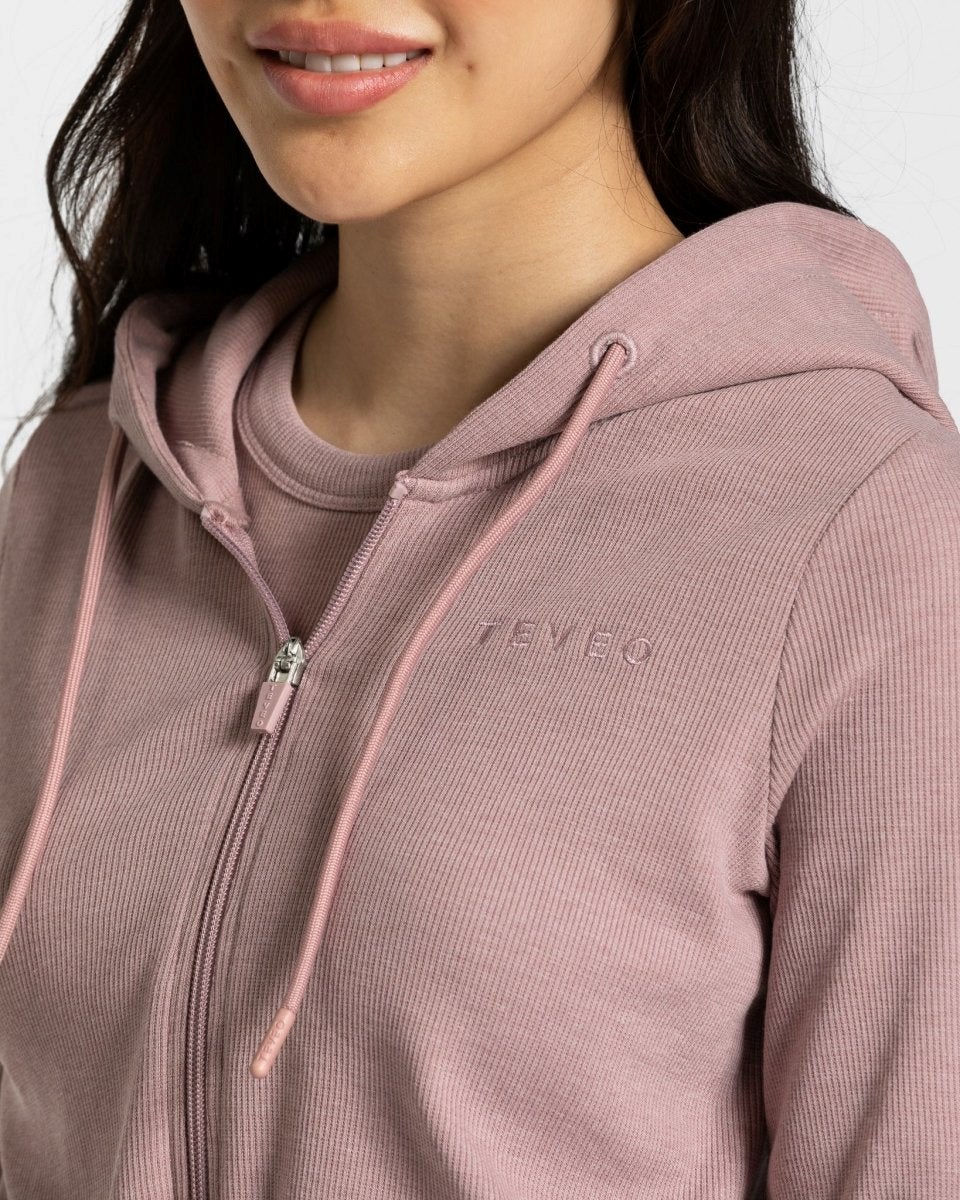 TEVEO Lounge Zip Hoodie Rosa | IXEH31209