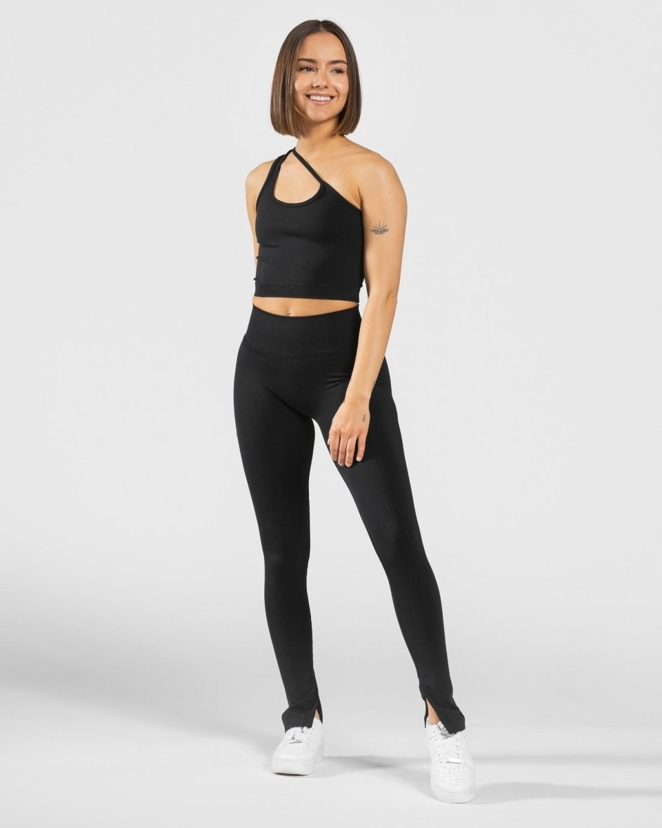 TEVEO Sassy One Shoulder Top Schwarz | LJTP14367