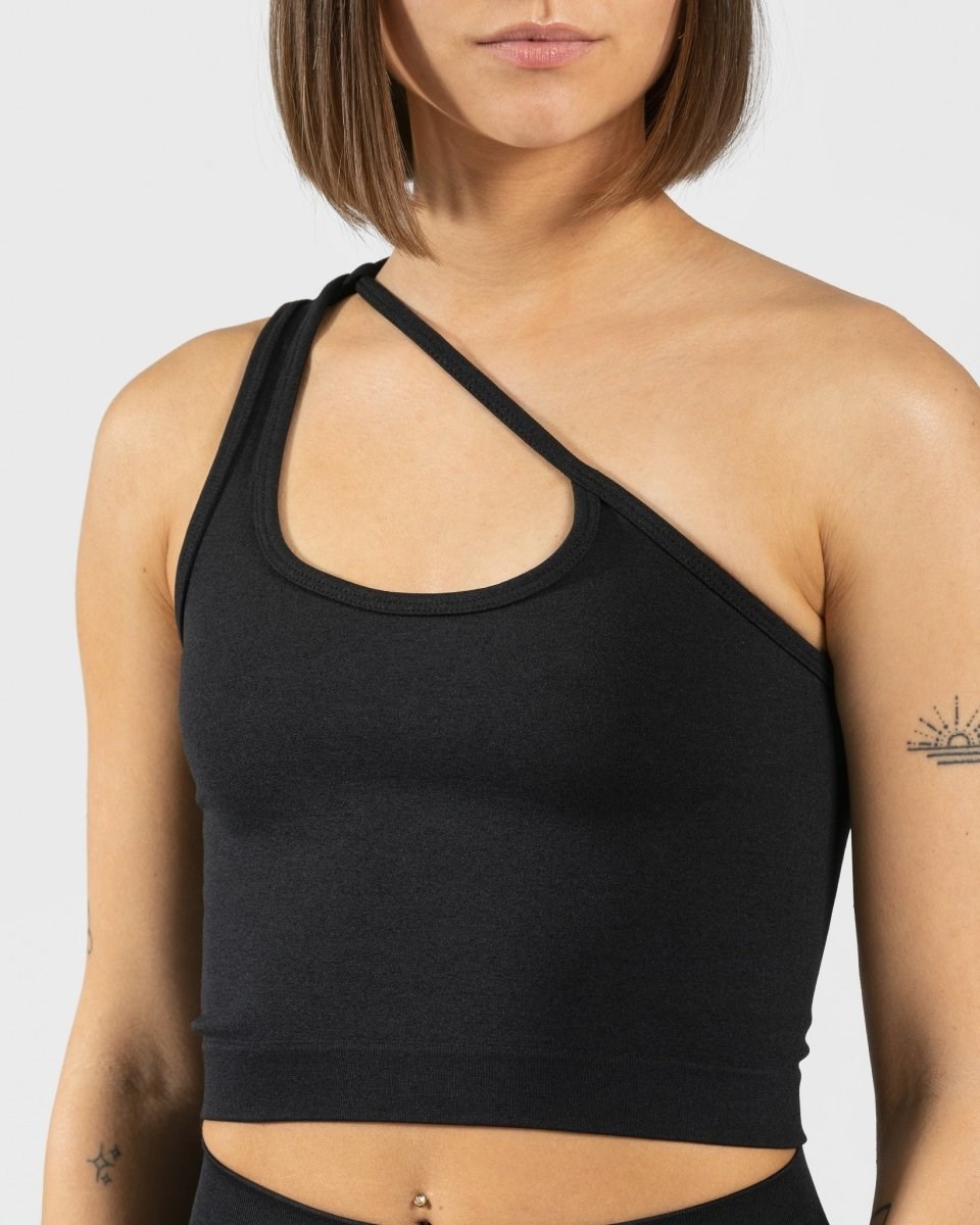 TEVEO Sassy One Shoulder Top Schwarz | LJTP14367