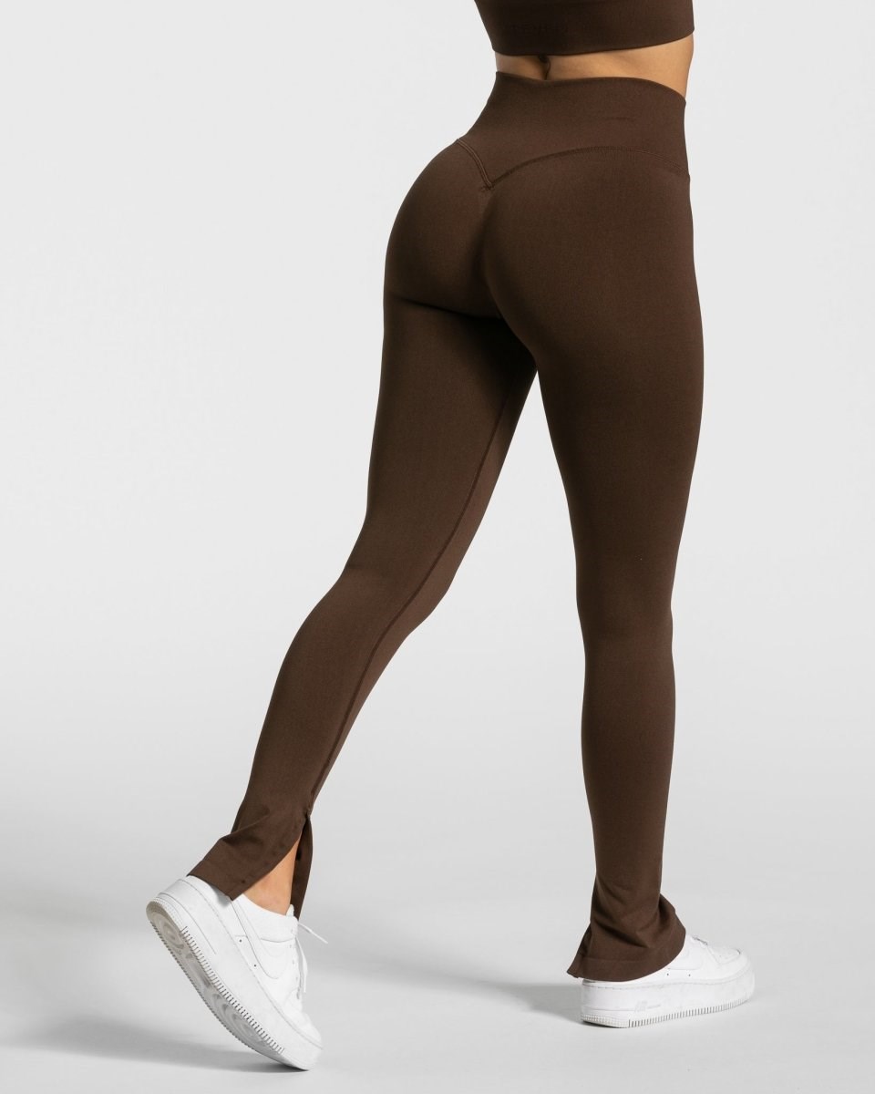 TEVEO Sassy Slit Leggings Braun | VAEH06425