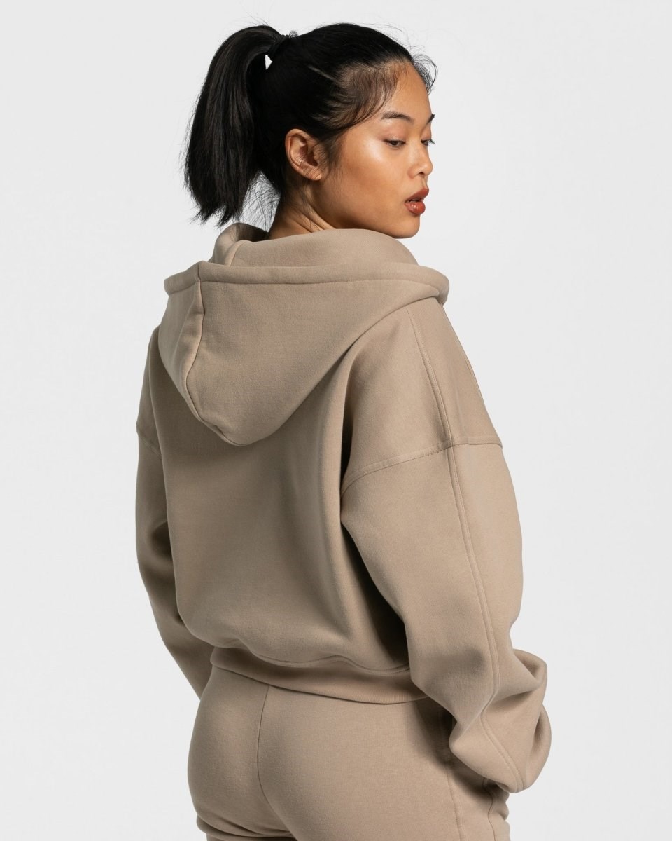 TEVEO Sassy Zip Hoodie Beige | AYCE82015