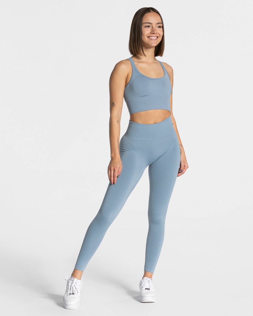 TEVEO Statement Scrunch Leggings Blau | QBAP94801