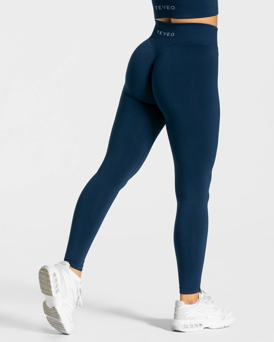 TEVEO Statement Scrunch Leggings Dunkelblau | KLHP03268