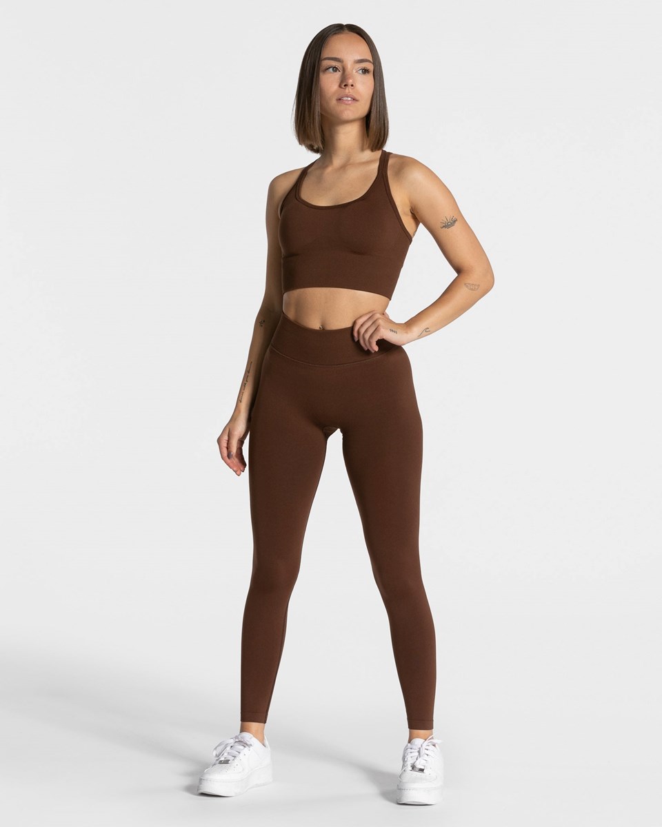 TEVEO Statement Scrunch Leggings Kaffee | ABQX46320