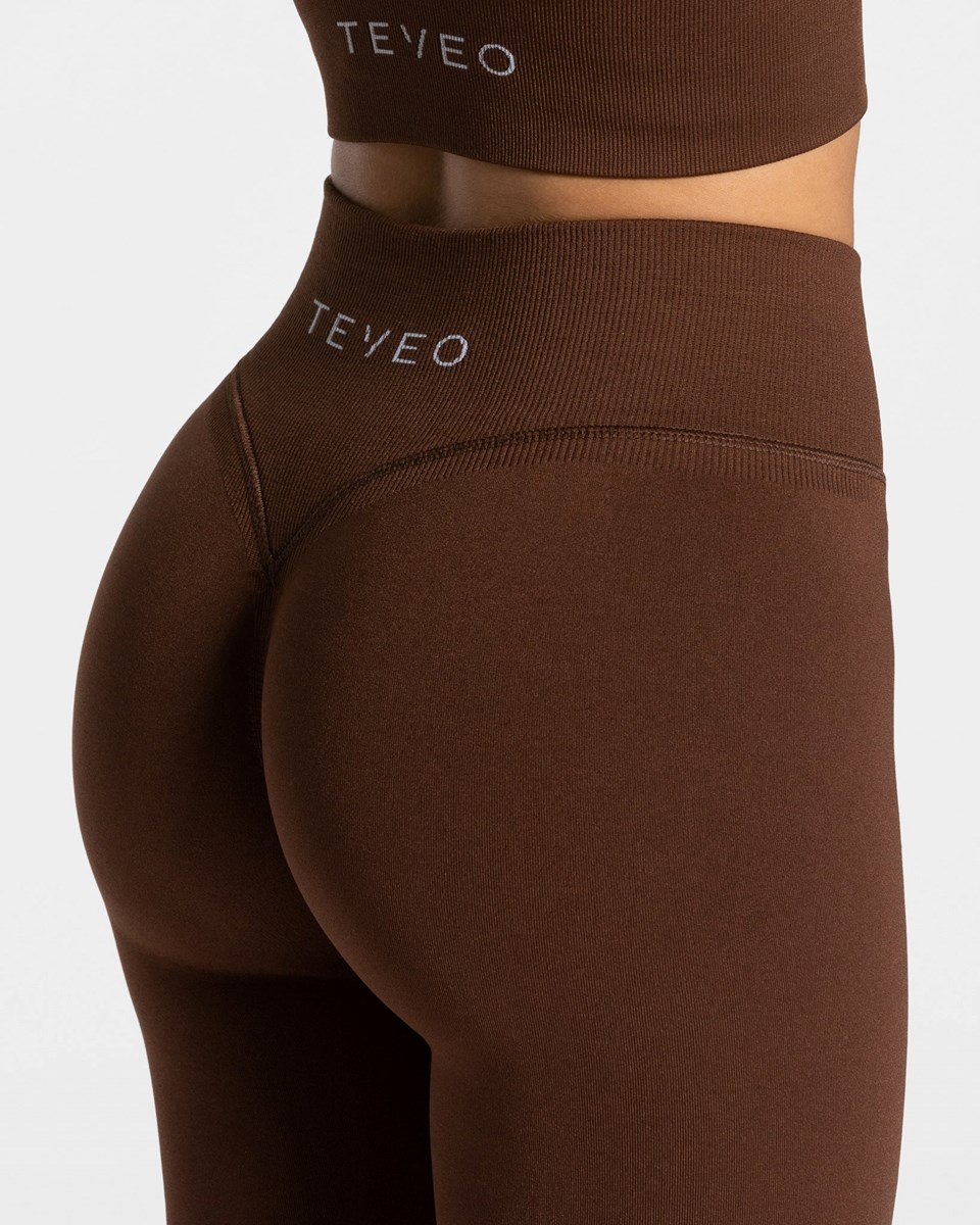 TEVEO Statement Scrunch Leggings Kaffee | ABQX46320