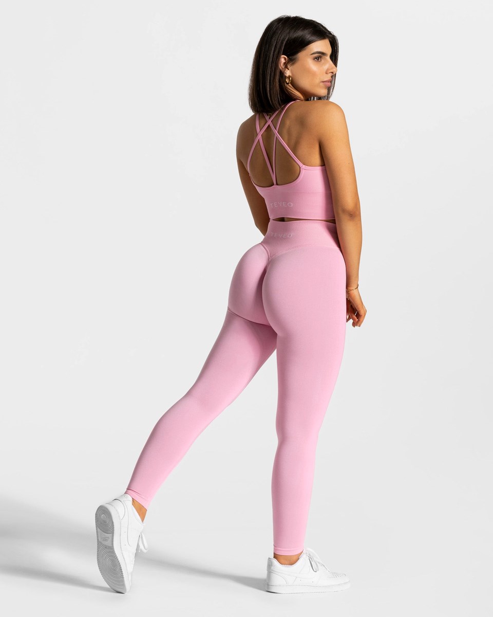 TEVEO Statement Scrunch Leggings Rosa | JNQZ06574