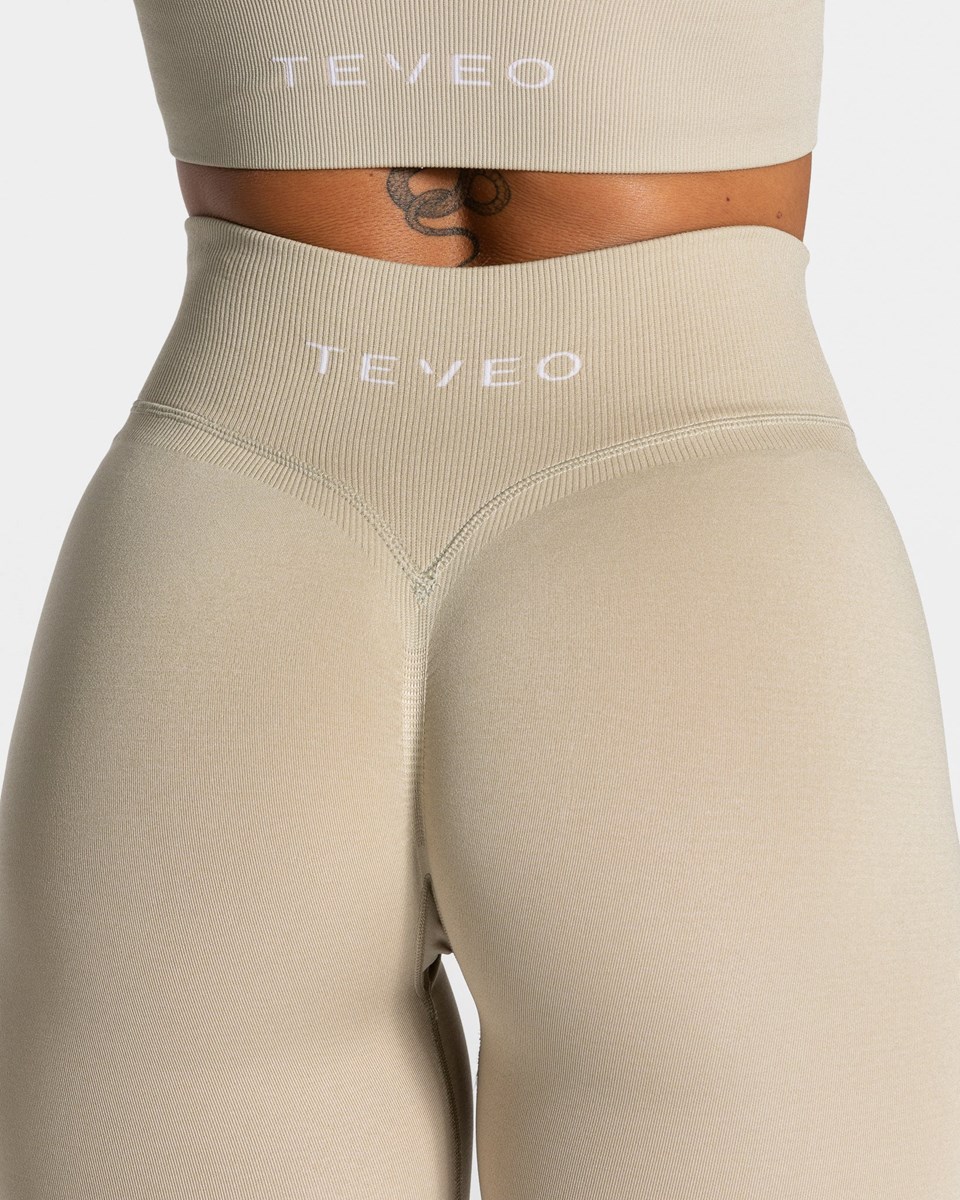 TEVEO Statement Scrunch Leggings Sand | CZKX68397