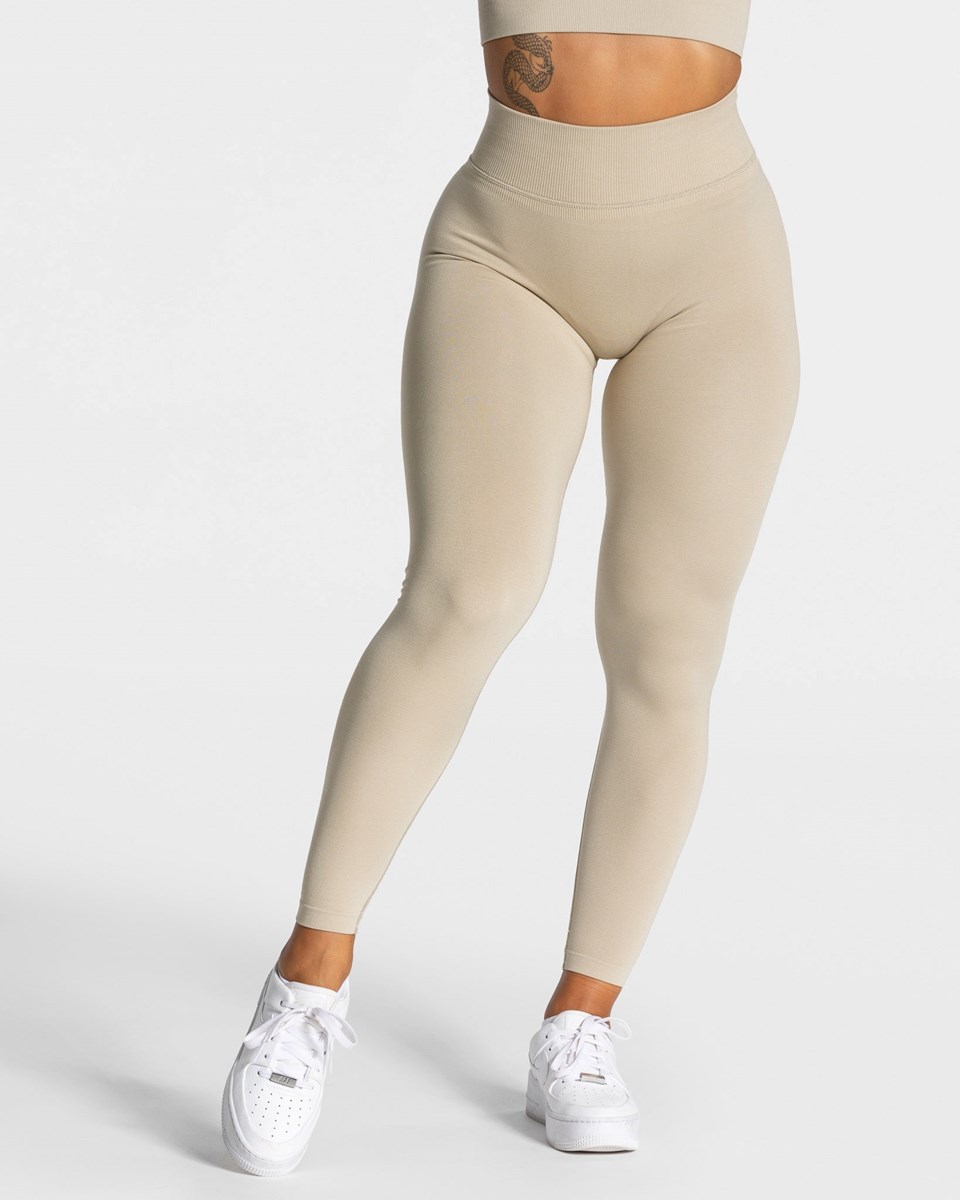 TEVEO Statement Scrunch Leggings Sand | CZKX68397