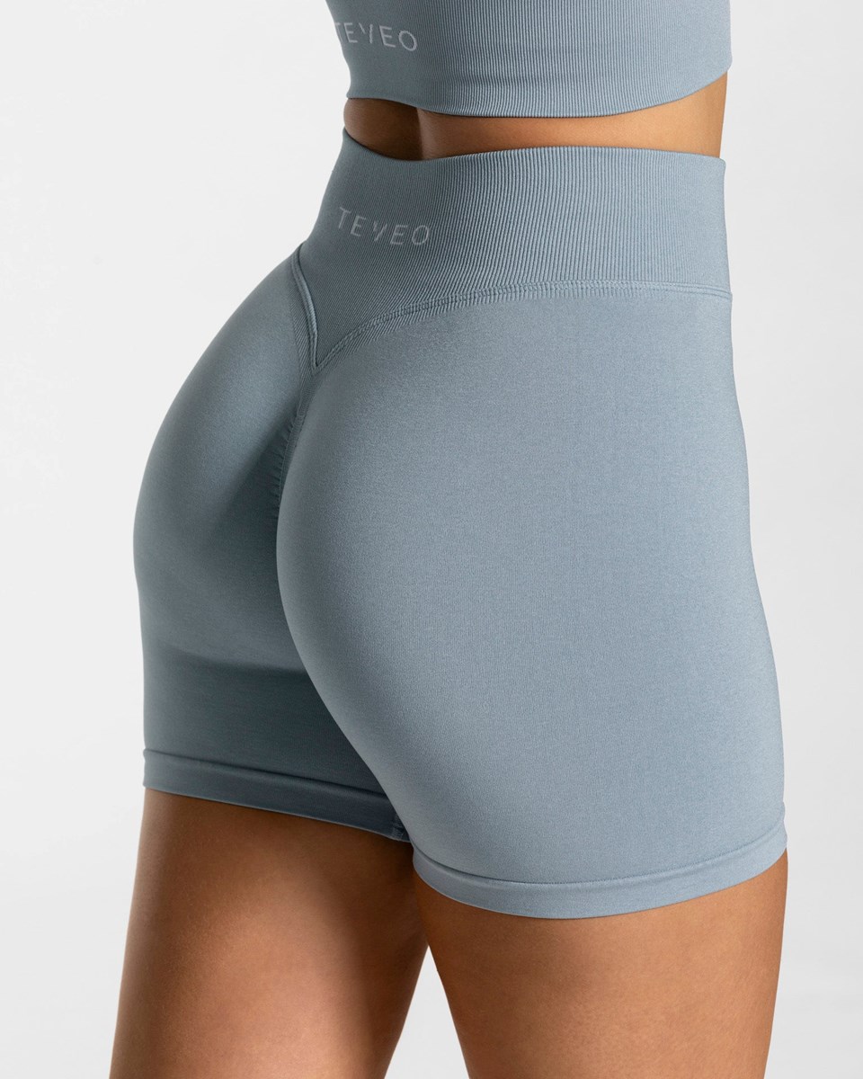 TEVEO Statement Scrunch Shorts Blau | XIGC43057