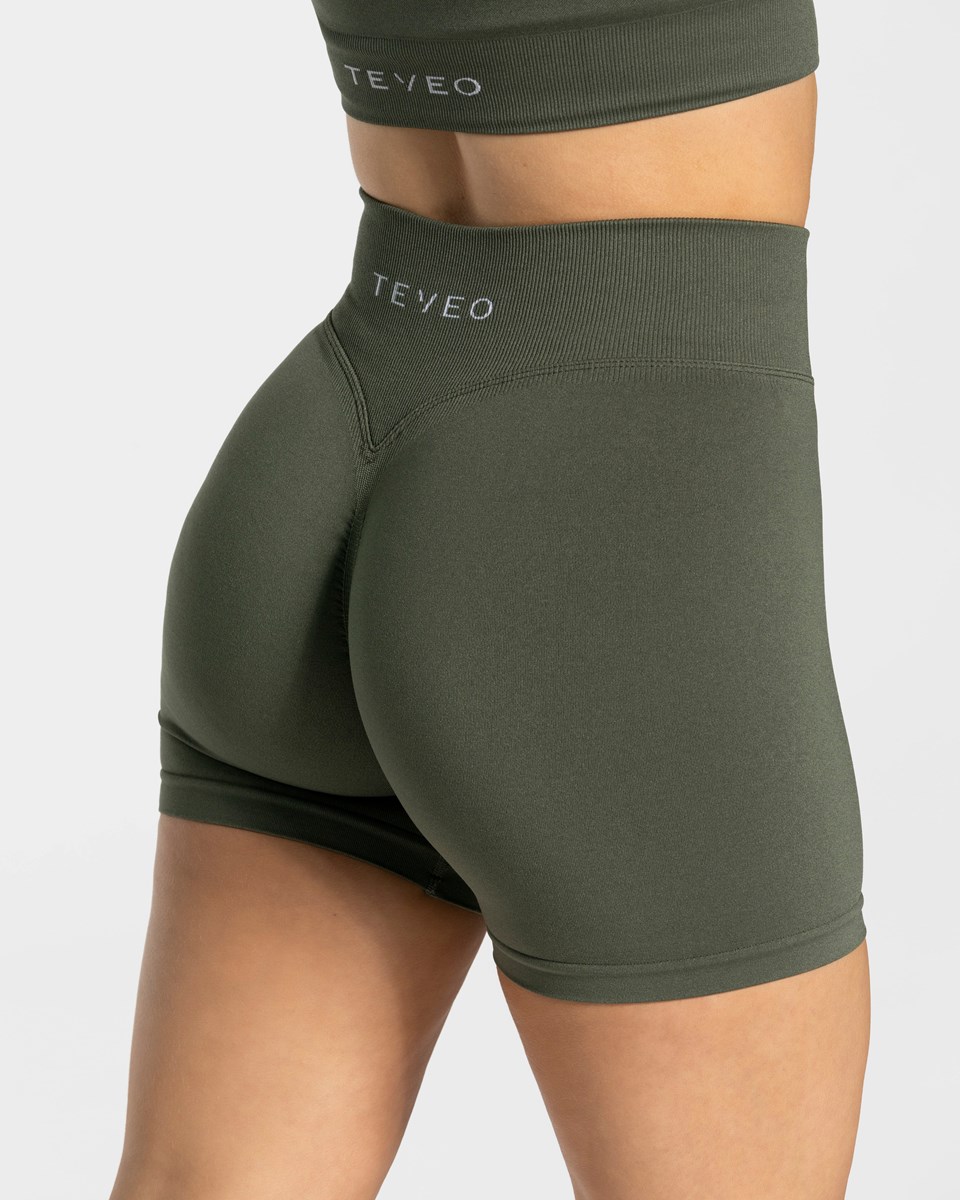 TEVEO Statement Scrunch Shorts Khaki | KUQR83961