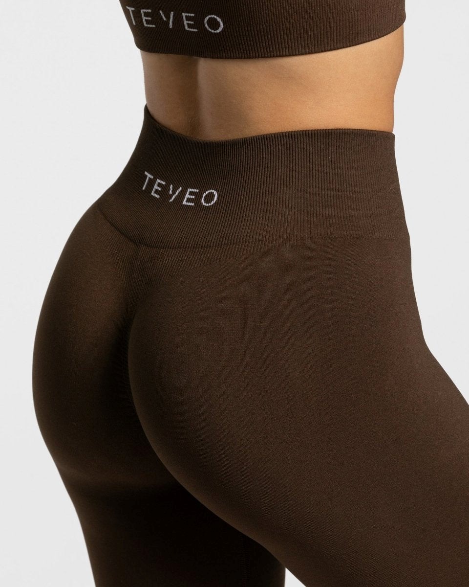 TEVEO Timeless Scrunch Leggings Dunkelbraun | AVKF01364