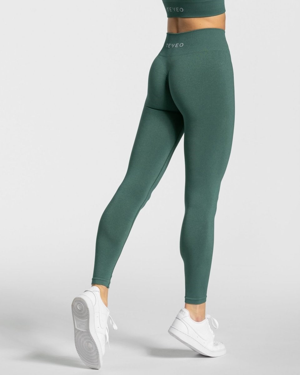 TEVEO Timeless Scrunch Leggings Dunkelgrün | FYRG89054