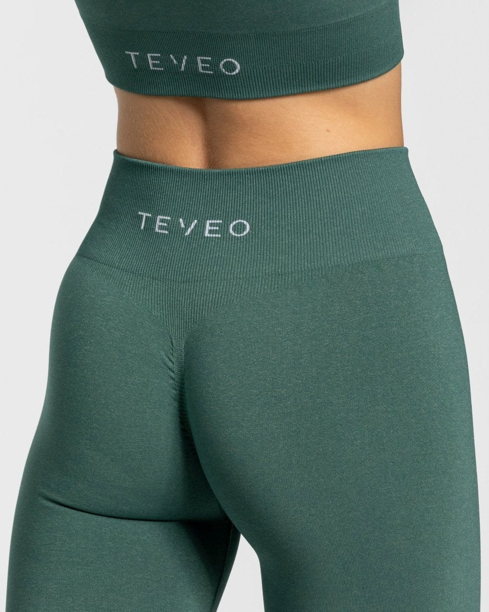 TEVEO Timeless Scrunch Leggings Dunkelgrün | FYRG89054