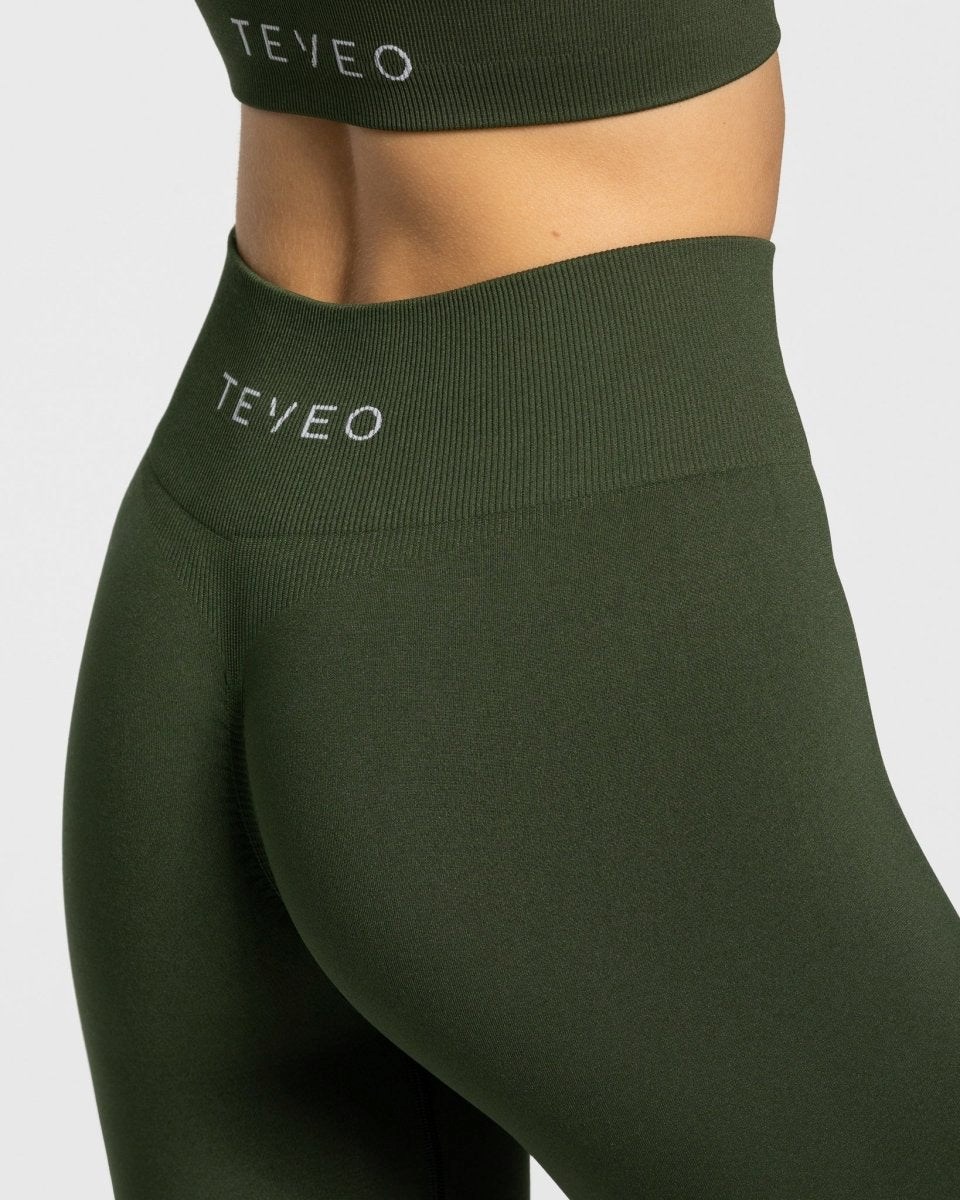 TEVEO Timeless Scrunch Leggings Khaki | RVEB89031